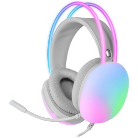 Cuffia Gaming Stereo con Microfono e Illuminazione RGB su Cuffie e Archetto Bianco