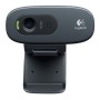 LOGITECH WEBCAM HD C270 USB 3MPX 1280X720  FLUID CRYSTAL MICROFONO INCORPORATO CLIP FISSAGGIO RILEVAMENTO AUTOMATIVO VOLTO E MOV