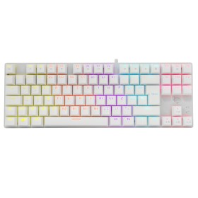 Tastiera Gaming Meccanica USB Anti Ghosting RGB LED 87 Tasti Bianco, Commandos