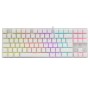 Tastiera Gaming Meccanica USB Anti Ghosting RGB LED 87 Tasti Bianco, Commandos