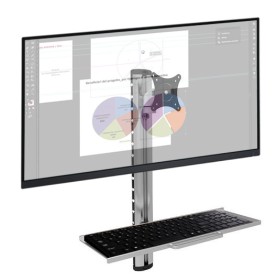 Postazione di lavoro a parete con supporto monitor e ripiano tastiera