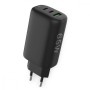 Caricabatterie GaN USB-A e 2 porte USB-C&trade Power Delivery 65W Ricarica Rapida Nero