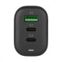 Caricabatterie GaN USB-A e 2 porte USB-C&trade Power Delivery 65W Ricarica Rapida Nero