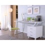 Scrivania per Computer con Tre Cassetti Bianco opaco effetto legno