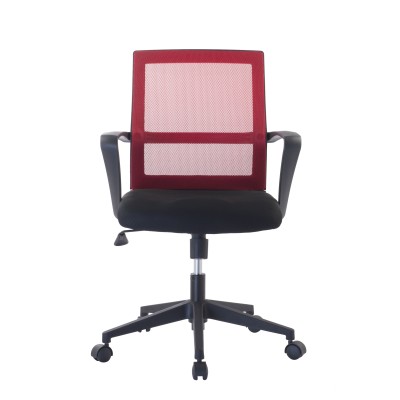 Sedia per Ufficio con Schienale Medio Nero/Bordeaux