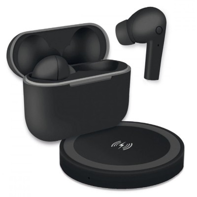 Cuffie Auricolari TWS Jive con Custodia di Ricarica USB-C&trade e Pad Caricatore a Induzione Nero