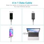 Cavo di Sincronizzazione e Ricarica USB-C&trade USB-A e Micro USB 1.2m Nero