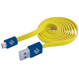 Cavo Flat USB AM a Micro USB M 1m Giallo / Blu