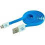 Cavo Flat USB AM a Micro USB M 1m Azzurro / Bianco