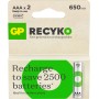 Blister 2 Batterie Ricaricabili Mini Stilo AAA 650 mAh