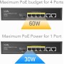 Switch PoE+ 6 Porte 10/100M 60W, FS1006P