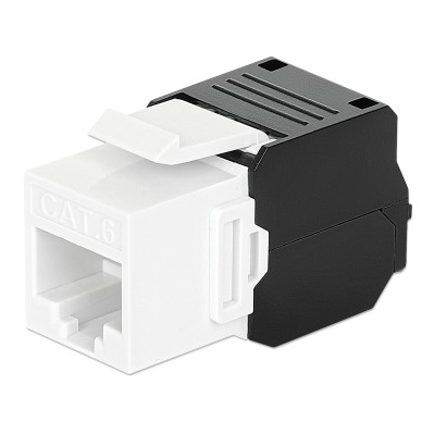 Frutto Keystone RJ45 Cat.6 UTP Tool-Free Bianco Nero