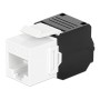 Frutto Keystone RJ45 Cat.6 UTP Tool-Free Bianco Nero