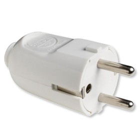 Spina Diritta Schuko 2P+T 16A Smontabile Bianco