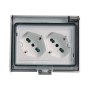 Multipresa Universale IP55 da Incasso con Doppia Presa Bipasso Italiana Schuko Precablata