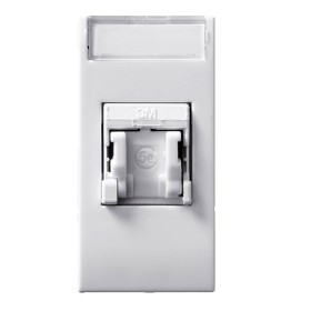 Domus S44 Presa RJ45 Cat.6 UTP Connettore 3M con Tappo Bianco Lucido