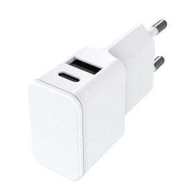 Caricatore Alimentatore USB-C&trade e USB-A da Muro per Smartphone e Tablet Bianco