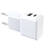 Caricatore Alimentatore USB-C&trade e USB-A da Muro per Smartphone e Tablet Bianco