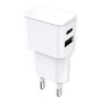 Caricatore Alimentatore USB-C&trade e USB-A da Muro per Smartphone e Tablet Bianco