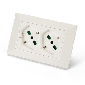 Multipresa Universale da Incasso con Doppia Presa Bipasso Italiana Schuko Bianco