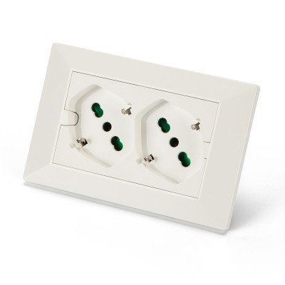 Multipresa Universale da Incasso con Doppia Presa Bipasso Italiana Schuko Bianco