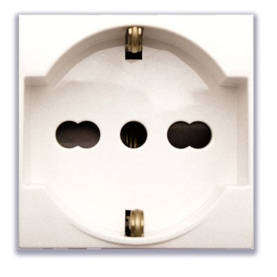 Domus S44 Presa Schuko Bipasso 2P+T 10/16A 250V Bianco Lucido, 441090/15TS