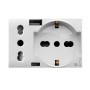 Domus S44 Presa Schuko Presa Italiana USB-A e USB-C&trade 2P+T 10/16A 250V 3 Moduli Bianco Lucido, 44109015USB