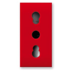 Presa Bipasso 2P+T 10/16A 250V S44 Rosso Lucido, 442006/15TSR