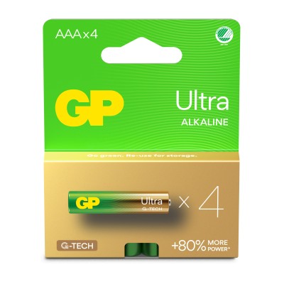 Confezione 4 Batterie GP Ultra Plus Alcaline Ministilo AAA 24AUP/LR03