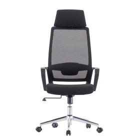 Sedia per Ufficio con Schienale Alto e Base Cromata Nero