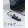 Adattatore Convertitore USB tipo A a RJ45 Gigabit con Hub 3 Porte USB 5 Gbps