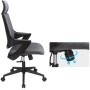 Sedia per Ufficio con Schienale Alto Design Moderno Grigio