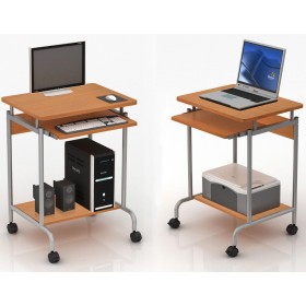 Scrivania Mobile ''Compact'' per Computer Ripiano Tastiera Scorrevole