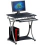 Scrivania per PC Compatta con Cassetto Estraibile, Nero Grafite