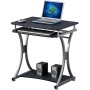 Scrivania per PC Compatta con Cassetto Estraibile, Nero Grafite