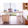 Scrivania per Computer dal Design Moderno con Tre Cassetti Quercia