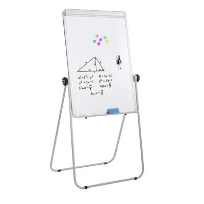 Lavagna Magnetica Bifacciale Flipchart Portatile 70x100 cm con Supporto