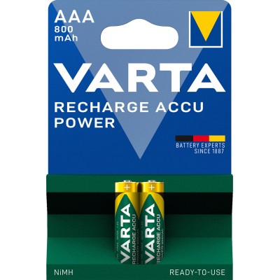 Blister 2 Batterie Ricaricabili Mini Stilo AAA 800 mAh