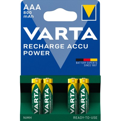 Blister 4 Batterie Ricaricabili Mini Stilo AAA 800 mAh
