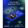 Router Wi-Fi Dual Band 4G LTE AC1200, LT500
