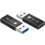 Adattatore Convertitore USB 3.0 USB A Maschio a USB-C&trade Femmina Nero