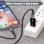 Adattatore Convertitore USB 3.0 USB A Maschio a USB-C&trade Femmina Nero