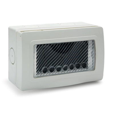 Contenitore Autoportante Stagno IP55 per Tubo Sportello con Membrana Cedibile 4 Moduli Bianco