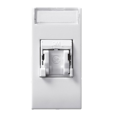 Domus S44 Presa RJ45 Cat.5E UTP Connettore 3M con Tappo Bianco Lucido