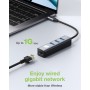 Adattatore Convertitore USB-C&trade a RJ45 Gigabit con Hub 3 Porte USB 5 Gbps