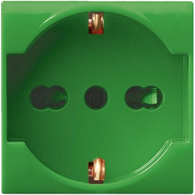 Presa Schuko Bipasso 2P+T 16A 250V S44 Verde Lucido, 442090/15TSV