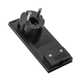 Spina Schuko 16A 2P+T Salvaspazio Super Sottile Smontabile Angolata Nero