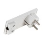 Spina Schuko 16A 2P+T Salvaspazio Super Sottile Smontabile Angolata Bianco