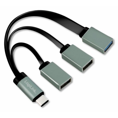 Hub Flessibile USB-C&trade SuperSpeed 3 Porte USB3.0 A Femmina Nero