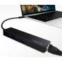 Hub USB-C&trade SuperSpeed 3 Porte USB-A 3.0 Femmina Nero
